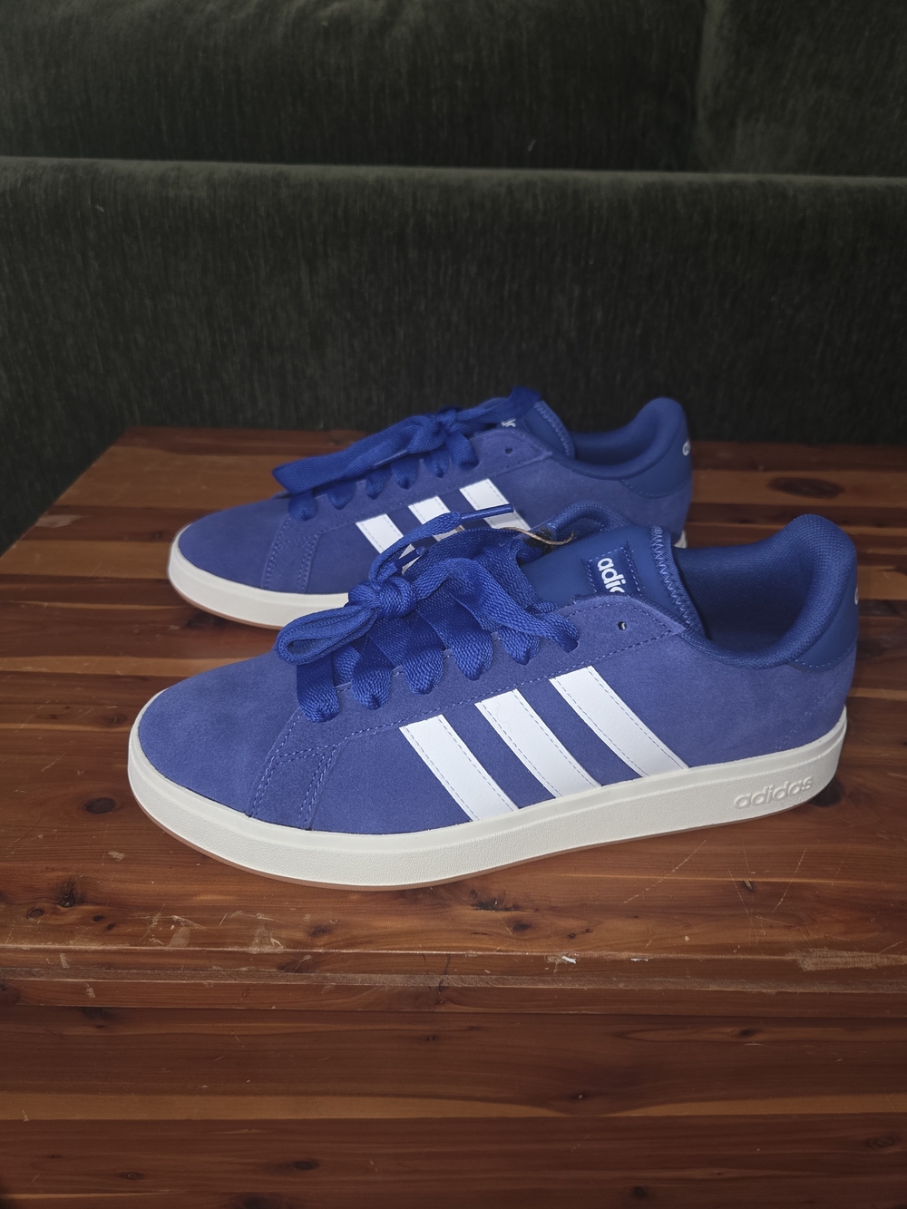 Adidas Blue Suede Campus-Style Sneakers with White Stripes - Picture 2 of 5
